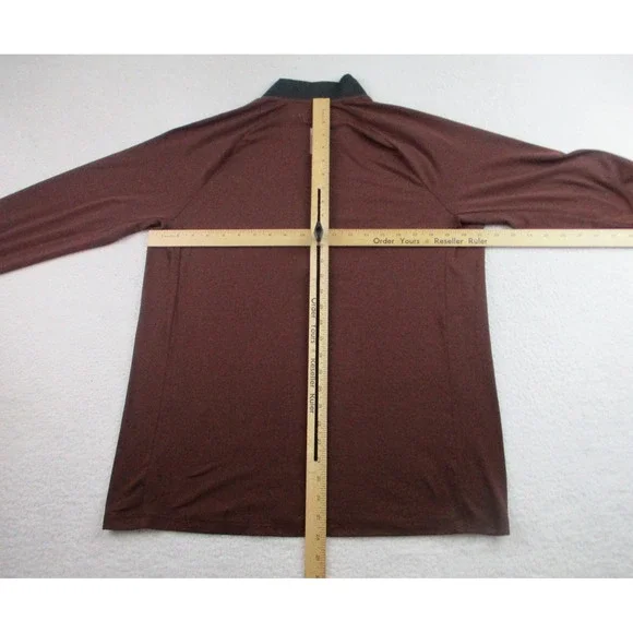 REI Co-op Pullover Mens Large Brown Quarter Zip Stretch Athletic Shirt‎ Outdoor